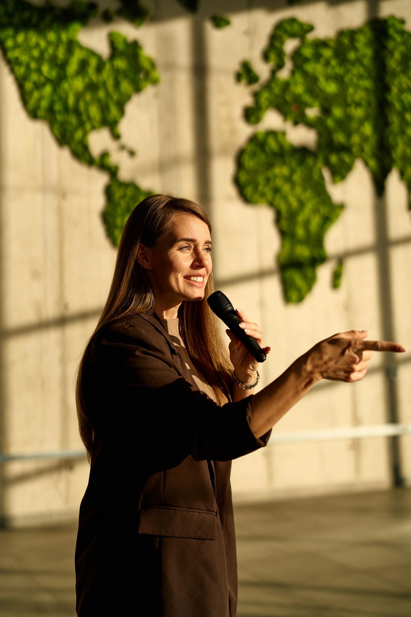 Professional speaker presenting with confidence